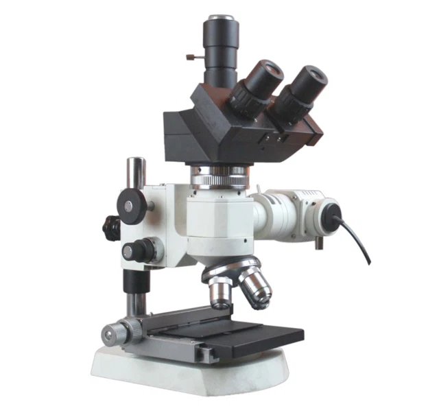 1200X TRINOCULAR REFLECTED Light Microscope w XY Stage & Geology ...