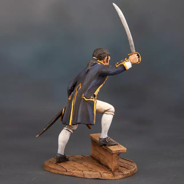 Toy Soldier English naval officer Collectible Miniature Painted 1/32scale 80mm 2