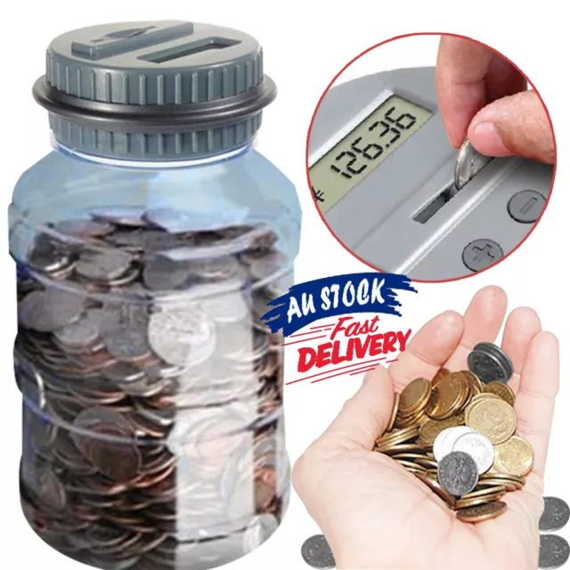 LCD Money Jar Digital Counting Bank Saving Box Counter Coin Electronic