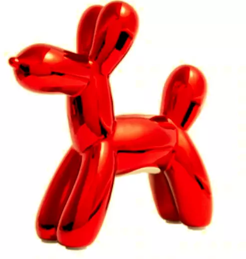 Interior Illusions Red Balloon Dog Bank- 12 in. tall- Gift of Art! -