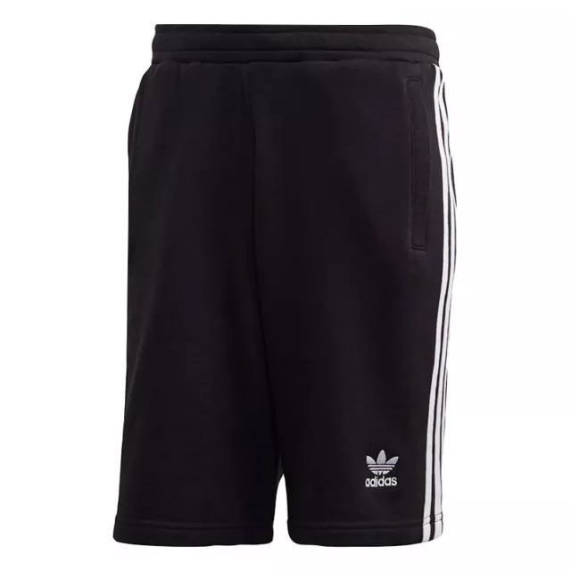 Adidas Originals Herren Shorts 3 Streifen Sweat Fleece Leichte Halbhose Schwarz