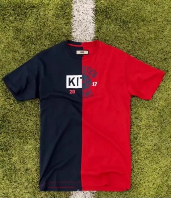 Kith x El Clasico Split T-Shirt Red Navy Barcelona NWT Sz L