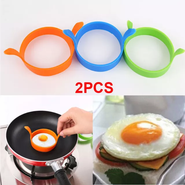 Silicone Round Egg Ring Omelette Fry Egg Mold Pancake Ring Nonstick Kitchen Tool