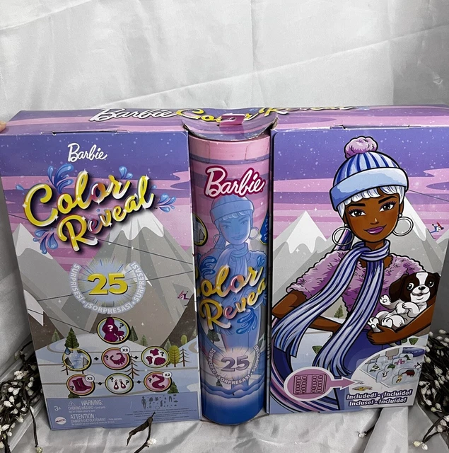 Barbie Color Reveal Advent Calendar with 25 Surprises Including 1 Doll & 1 Pet