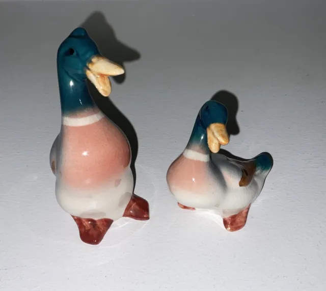 Beswick Mallard Ducks-vintage set Of Two-4 & 3 Inch High Happy Ducks