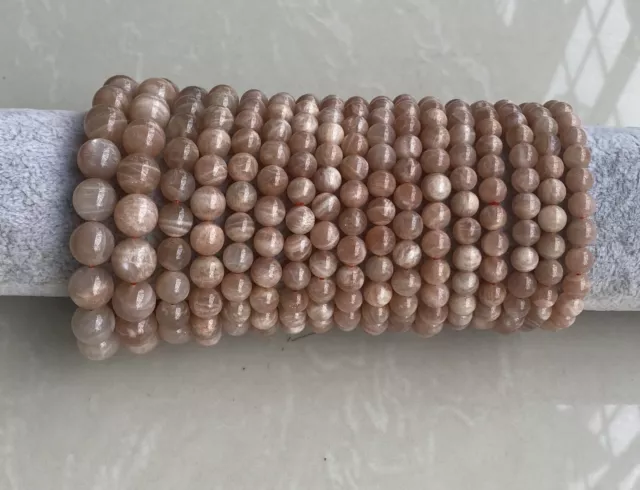 Wholesale Natural Sunstone Stone Crystal Round Beads Stretch Bracelet