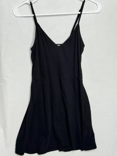 Divided H&M Women's Skater Mini Dress Black Sleeveless V-Neck Dress Size S