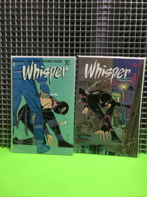 LOT OF 2 WHISPER COMICS (1986 series) Special #1 Double Issue #2•Female Ninja VG