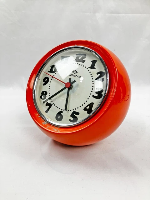 Orologio Da Tavolo Lorenz Boule Originale Anni 60 Vintage Space Age