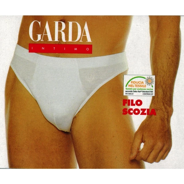 6 Pezzi Slip Uomo Garda Filo Di Scozia Art. 0761 Bianco  100% Cotone