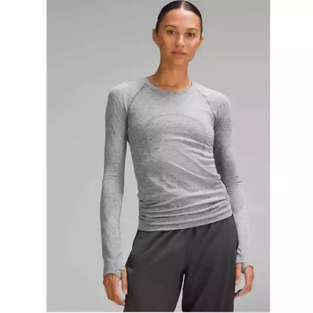 Lululemon Swiftly Tech Long Sleeve Crew Heather Gray Size 4