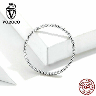 Voroco Ring S925 Sterling Silver Luxury Love Charm Zircon Women Jewelry Wedding