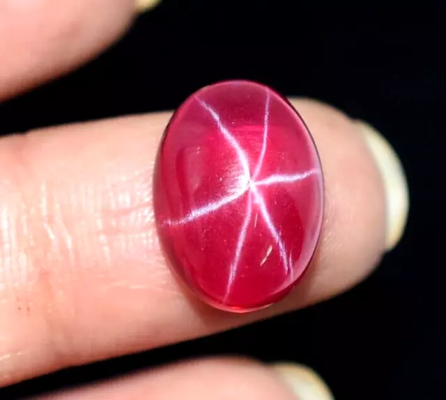 Natural 9.80 Ct Mozambique Red Star Ruby Oval Cabochon Certified loose Gemstone