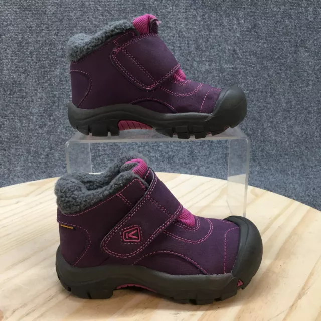 Keen Waterproof Winter Boots Toddler 10 Kootenay Purple Leather Faux Fur 1013545