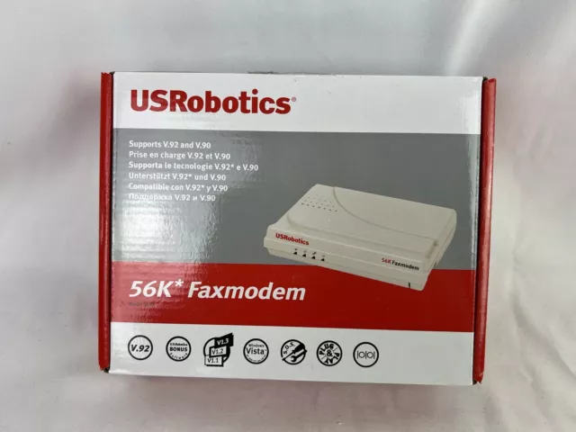 US-Robotics 56K External Faxmodem Seriell V.92 Computerzubehör weiß