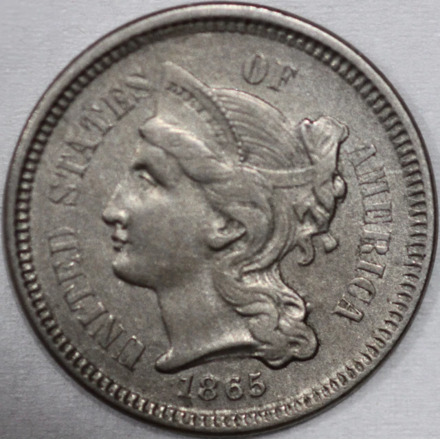 1865-P Three Cent Piece, Copper/Nickel. Over 100 years old [SN04]
