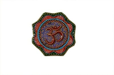 Wooden OM wall panel hanging wood statue handmade painted carved home decor art