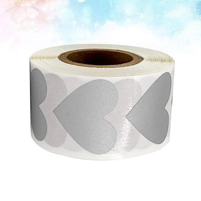 Heart Shape Sticker Wrapping Stickers Sliver Labels Love Shaped