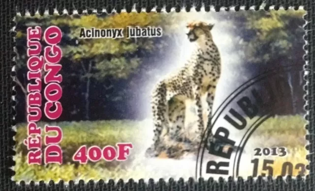 135.CONGO 2013 (400F) Gebraucht Briefmarke Wilde Tiere, Gepard