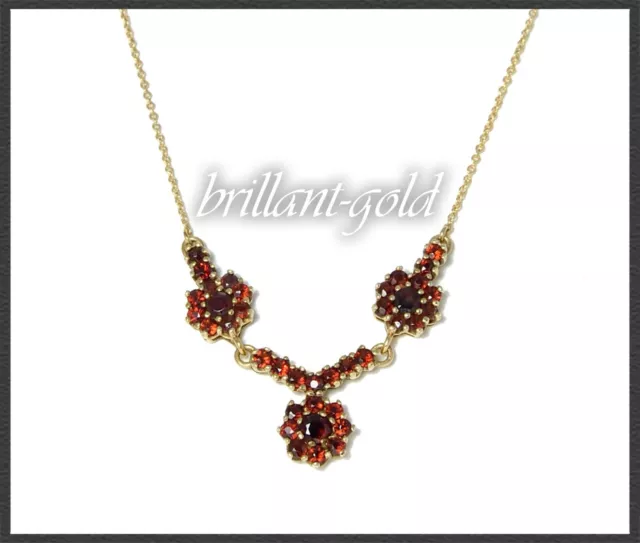 Antikes Gold Collier mit 3,5ct roten Granaten