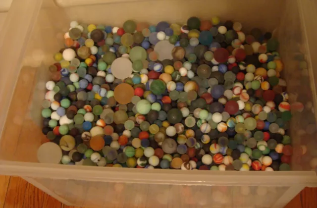 100 Vintage Glass Beach Sea Frosted Marbles Old Toys Jewels Cats Nautical Crafts 3