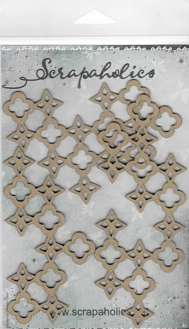Piezas de celosía de corte láser Scrapaholics de 1,8 mm de espesor, 3/paquete, 6""-2,25"" -S536