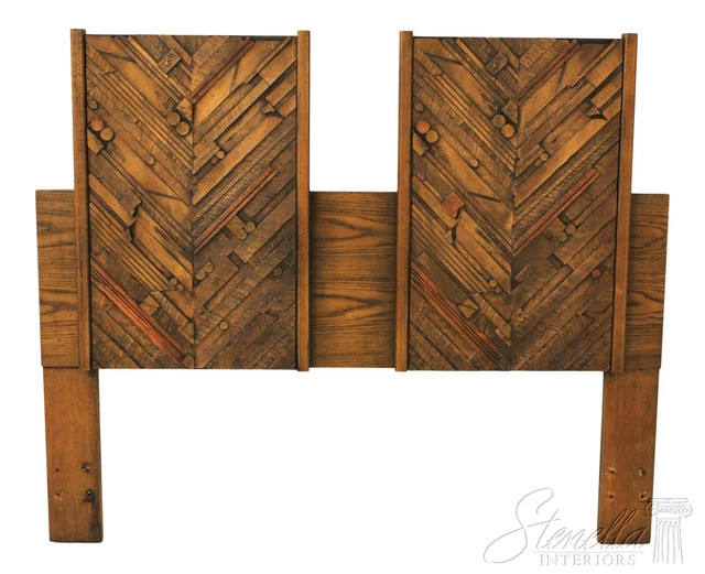 F58313EC: LANE MidCentury Modern Brutalist Queen Or Full Bed Headboard
