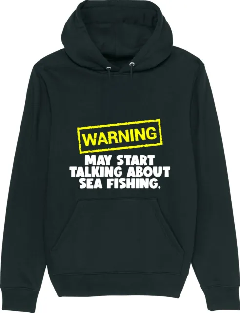 Felpa con cappuccio unisex Warning May Start Talking About SEA FISHING pesca slogan divertente