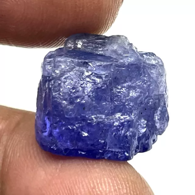 28.65 Cts Natural Tanzanite Rough Vibrant Blue Crystal Certified Huge Gemstone