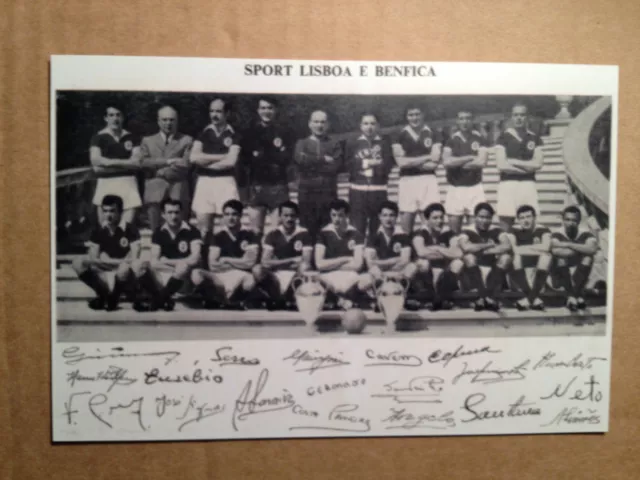 Benfica 1962/1963 Squad Printed Autographs