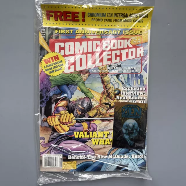 COMIC BOOK COLLECTOR MAGAZINE #13 Jan 1994 VTG Rare New Sealed Valiant Zen Card
