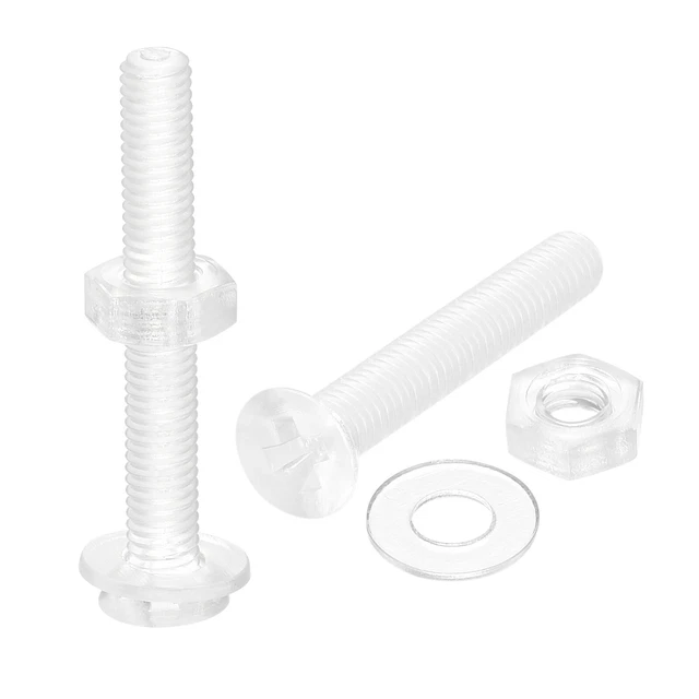 M3 x 20mm Plastica Phillips Macchina Viti con Dadi e Rondelle Piatte, 20 Set