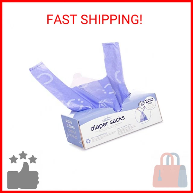 Ubbi Disposable Diaper Sacks, Lavender Scented, Easy-To-Tie Tabs, Diaper Disposa