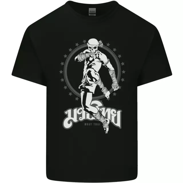Muay Thai Skeleton MMA Mixed Martial Arts Mens Cotton T-Shirt Tee Top