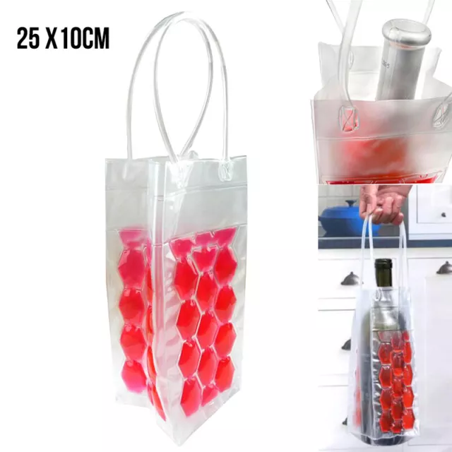 Wine cooler Bag With Gel Walls Freezable Ice Chiller Carrier Foldable AUSTOCK