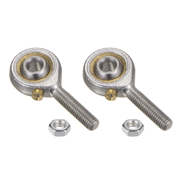 2pcs POS5 5mm Bore Rod End Bearing M5x0.8 Male Right Hand Thread, with Jam Nut