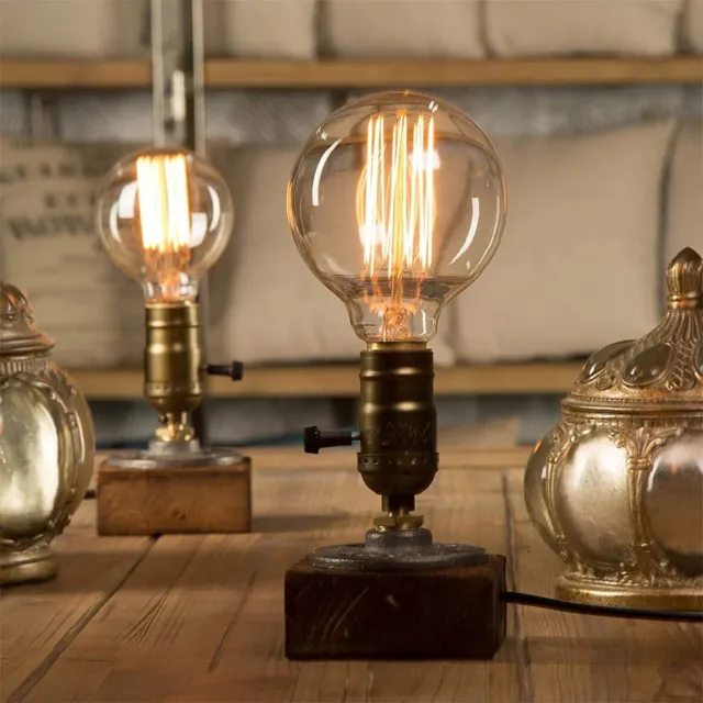 Bonlux Industrial Table Lamp Dimmable, Steampunk Desk Lamp, Vintage Bedside Lam