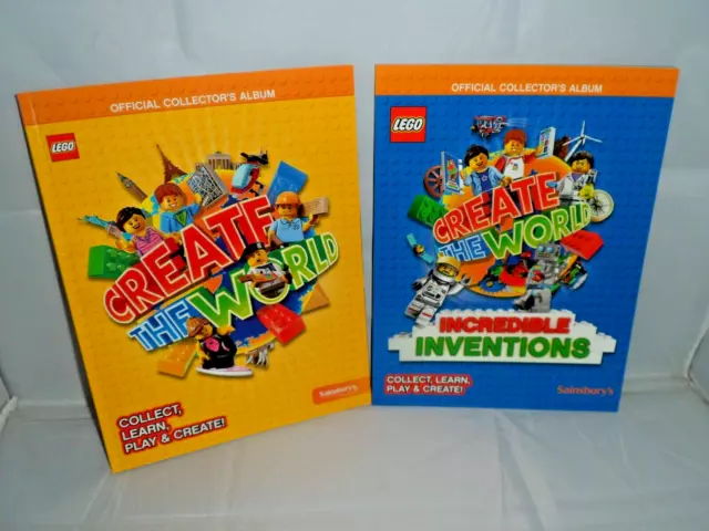 Sainsbury's Lego Create The World Official Collectors Album Books (2017 + 2018)