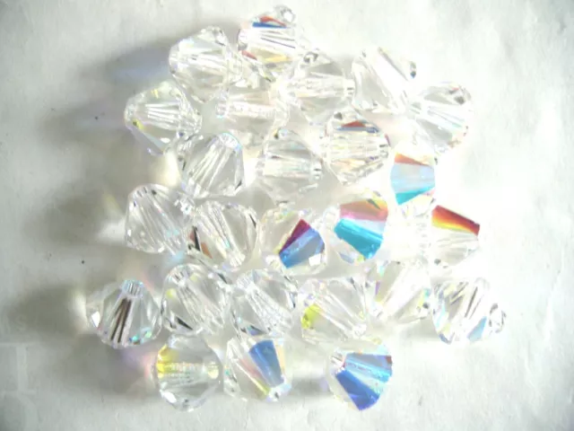 50 pc SWAROVSKI CRYSTAL AB 6mm Loose BEADS 5328 BICONE Wedding/Bridal, Free Ship