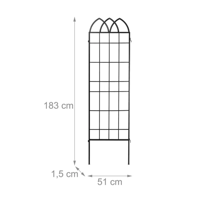 Rankgitter Metall 2er Set Rankspalier Rankhilfe Rosen-Rankgitter Spalier schwarz 4