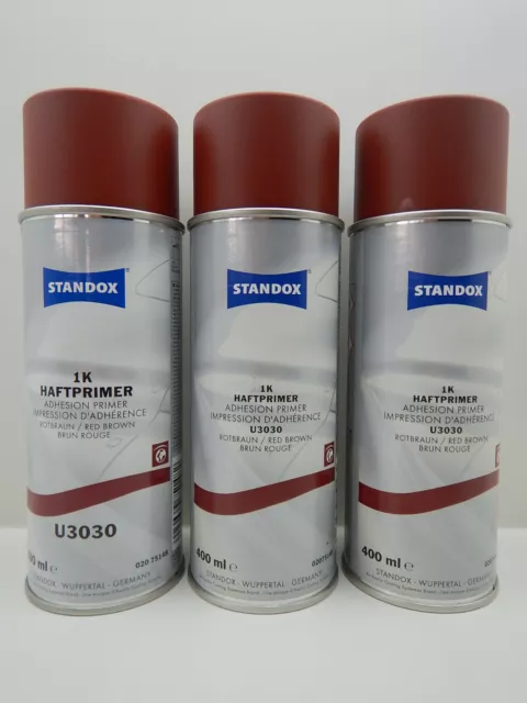 3X Standox U3030 Korrosionsschutz Grundierung 1K Haftprimer Rotbraun Spray 400Ml