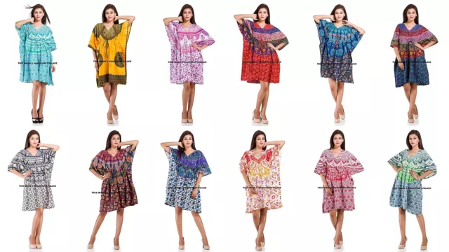 MANDALA ROBE CAFTAN Gratuit Taille Court Moderne Plage Vetement Indien Caftan 4X EUR 37 14 PicClick FR