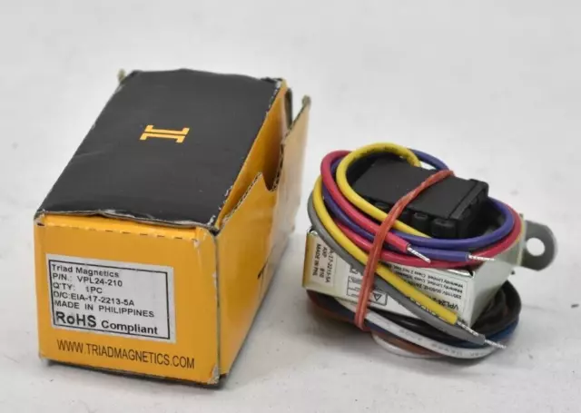 Triad Magnetics Transformer VPL24-210 230/115V 50/60Hz 24/12V 5VA Single Unit