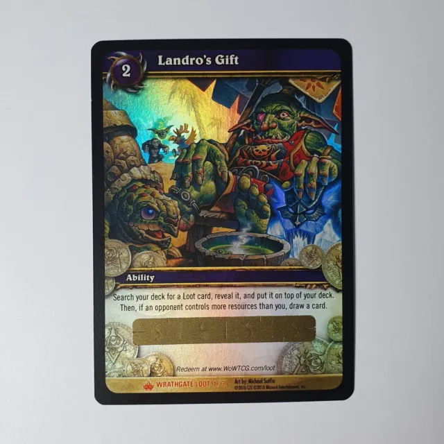 Landro's Gift Unscratched WoW World Of Warcraft TCG Loot Card Unused