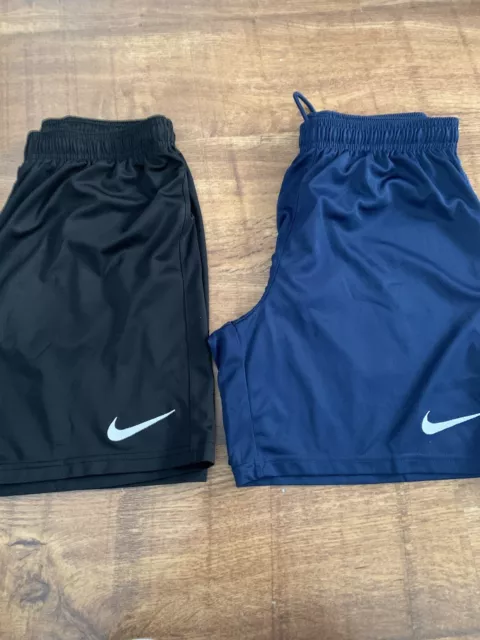 Mens Lightweight Nike Dri fit Football Shorts Bundle Blue Black Size Small