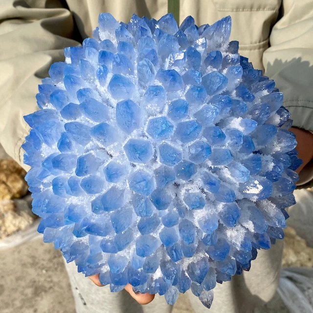 11.9LB New Find BLUE Phantom Quartz Crystal Cluster Mineral Specimen Healing 5