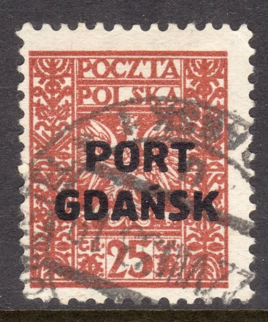 Poland (Offices in Danzig) Scott #1K22 VF Used 1929 25 Gr. Overprint