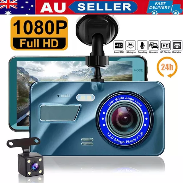 HD 1080P Car Dash Camera Video DVR Recorder Front and Rear Night Vision Dual Cam