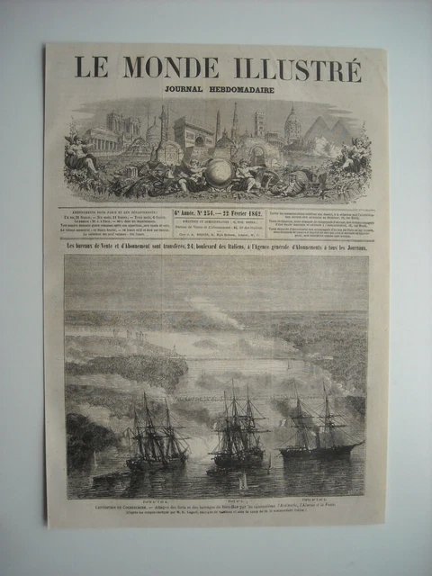 Gravure 1862. Expe Cochinchine. Attaque Des Forts Et Des Barrages De Bien-Hoa...