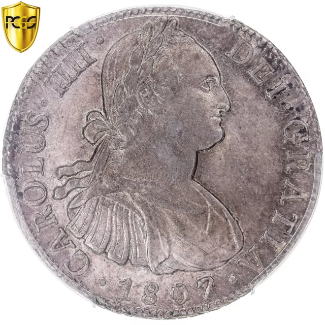 [#345294] Coin, Mexico, Charles IV, 8 Reales, 1807, Mexico City, PCGS, AU58, AU(